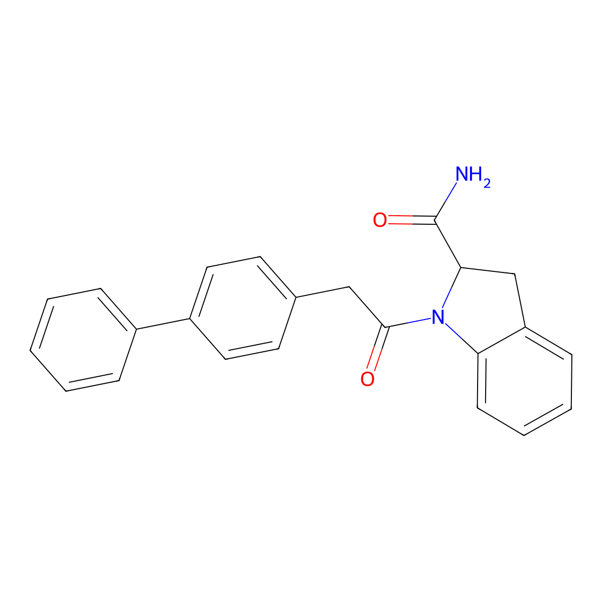 1-(2-([1,1'-Biphenyl]-4-yl)acetyl)indoline-2-carboxamide molecular structure, CAS 1097202-37-3