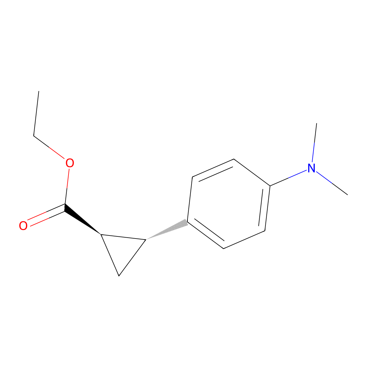 trans-Ethyl 2-(4-(dimethylamino)phenyl)cyclopropanecarboxylate molecular structure, CAS 1097207-61-8