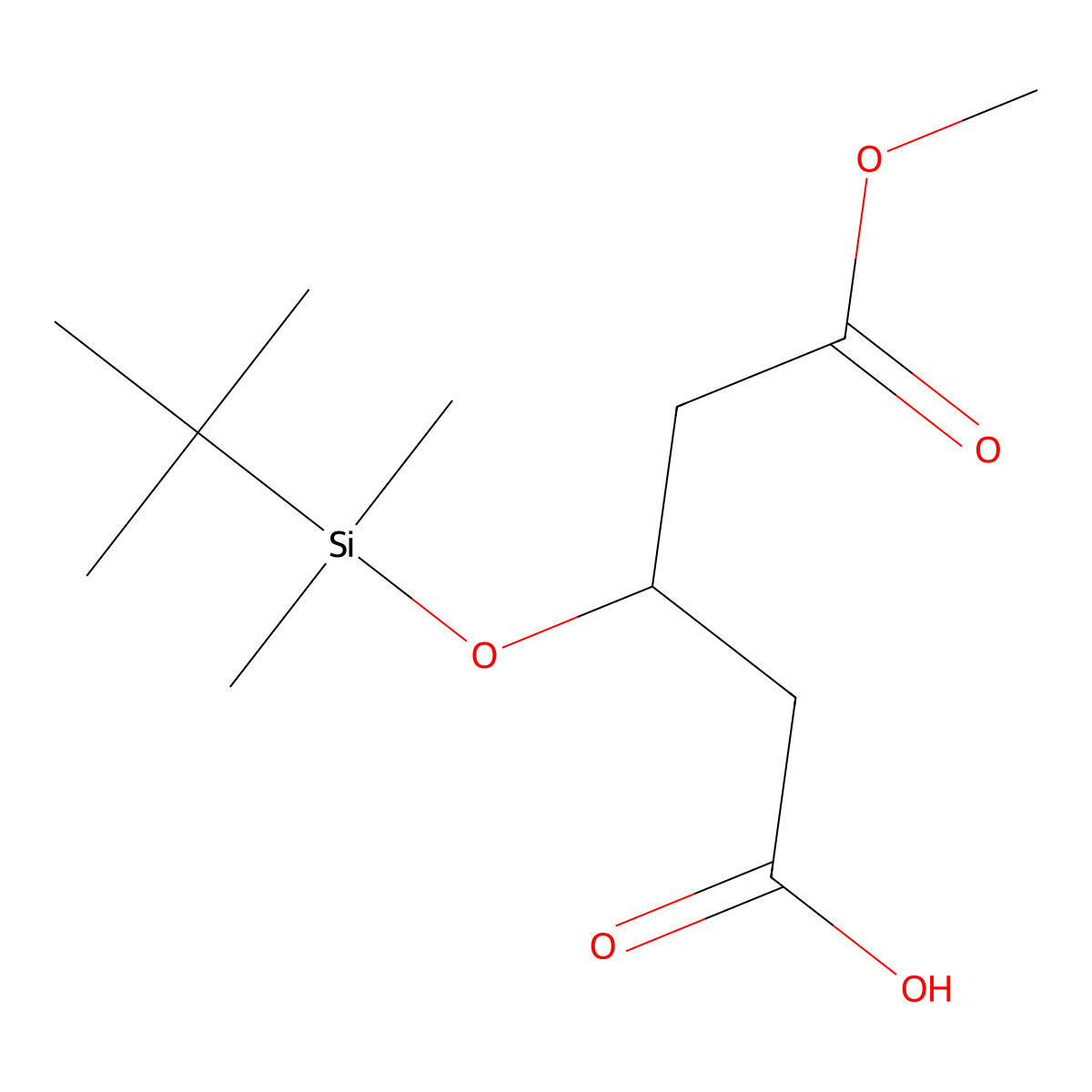 (S)-3-[[(1,1-Dimethyl)dimethylsily]oxy]pentanedioic acid monomethyl ester molecular structure, CAS 109721-08-6