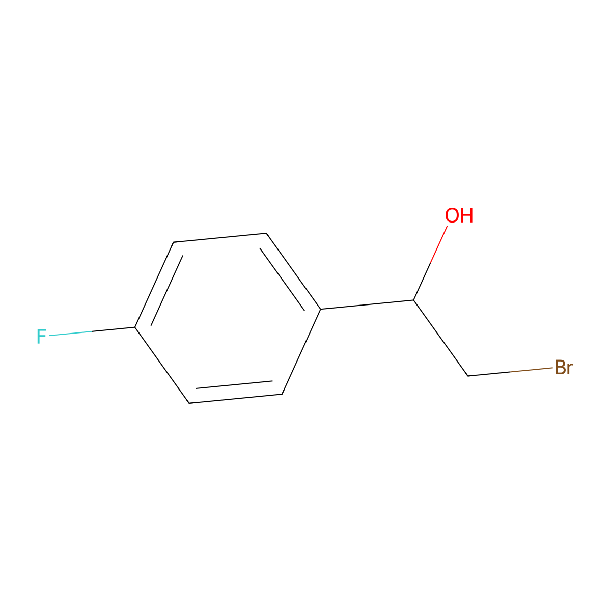 (R)-2-Bromo-1-(4-fluorophenyl)ethanol molecular structure, CAS 1097211-38-5