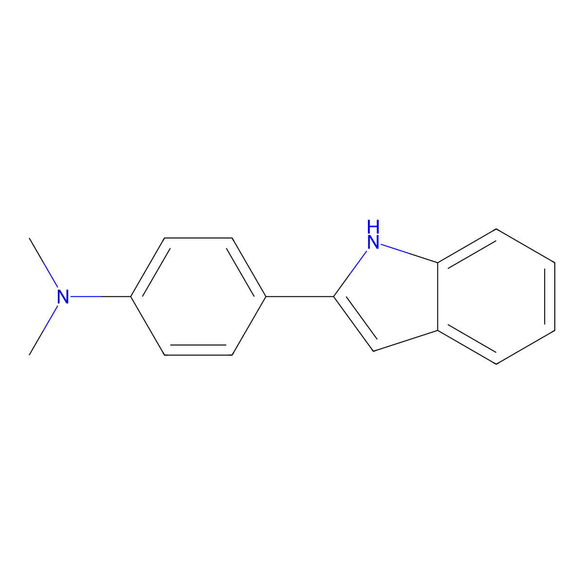 4-(1H-indol-2-yl)-N,N-dimethylaniline molecular structure, CAS 1097212-03-7