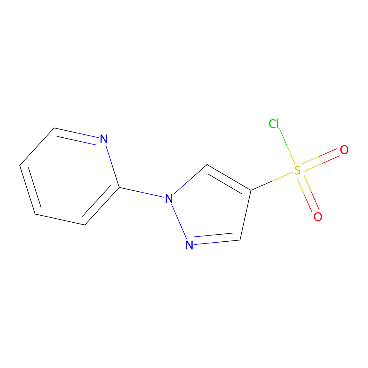 1-(pyridin-2-yl)-1H-pyrazole-4-sulfonyl chloride molecular structure, CAS 1097223-12-5