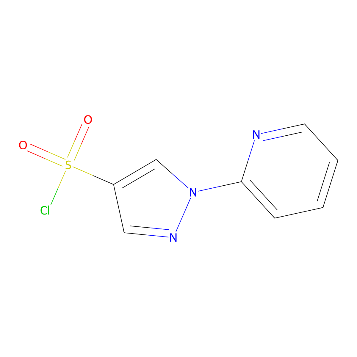 1-(pyridin-2-yl)-1H-pyrazole-4-sulfonyl chloride molecular structure, CAS 1097223-12-5