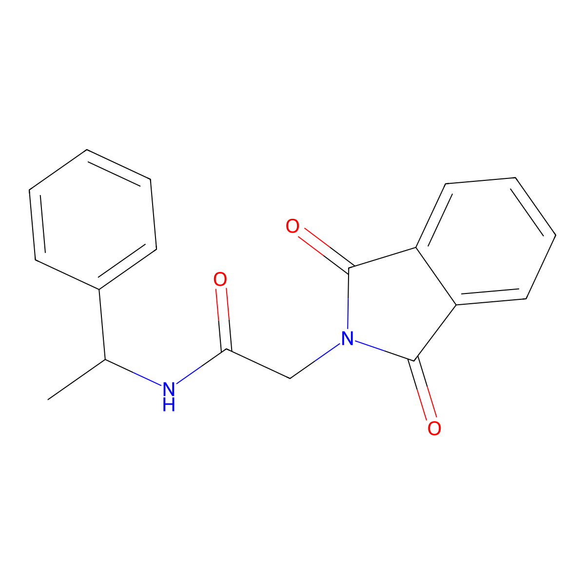2-(1,3-dioxo-1,3-dihydro-2H-isoindol-2-yl)-N-(1-phenylethyl)acetamide molecular structure, CAS 109725-04-4
