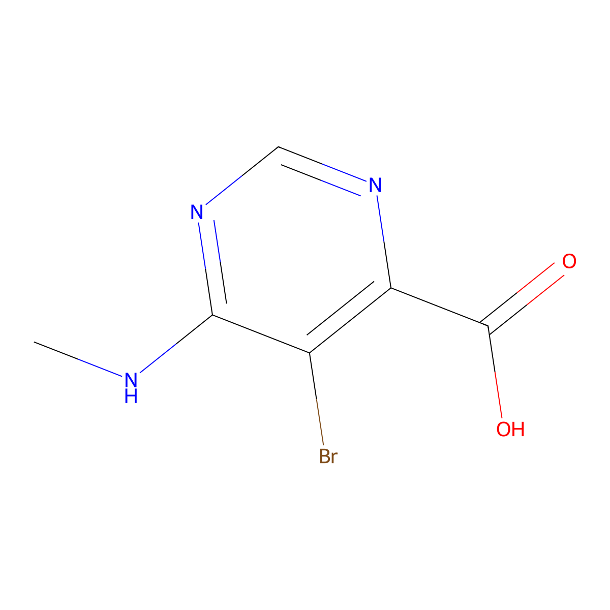 5-Bromo-6-(methylamino)pyrimidine-4-carboxylic acid molecular structure, CAS 1097250-98-0