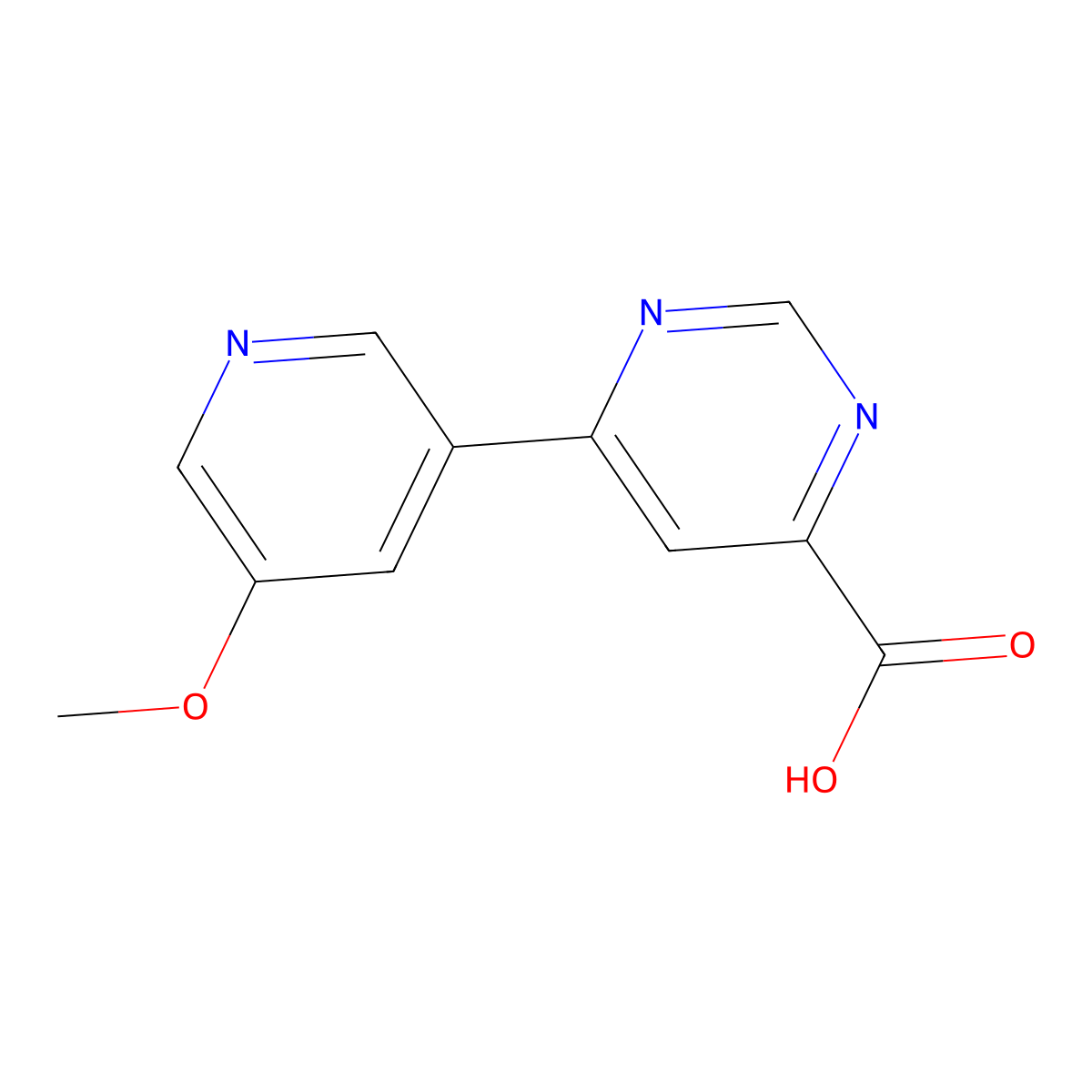 6-(5-Methoxy-3-pyridinyl)-4-pyrimidinecarboxylic acid molecular structure, CAS 1097254-37-9