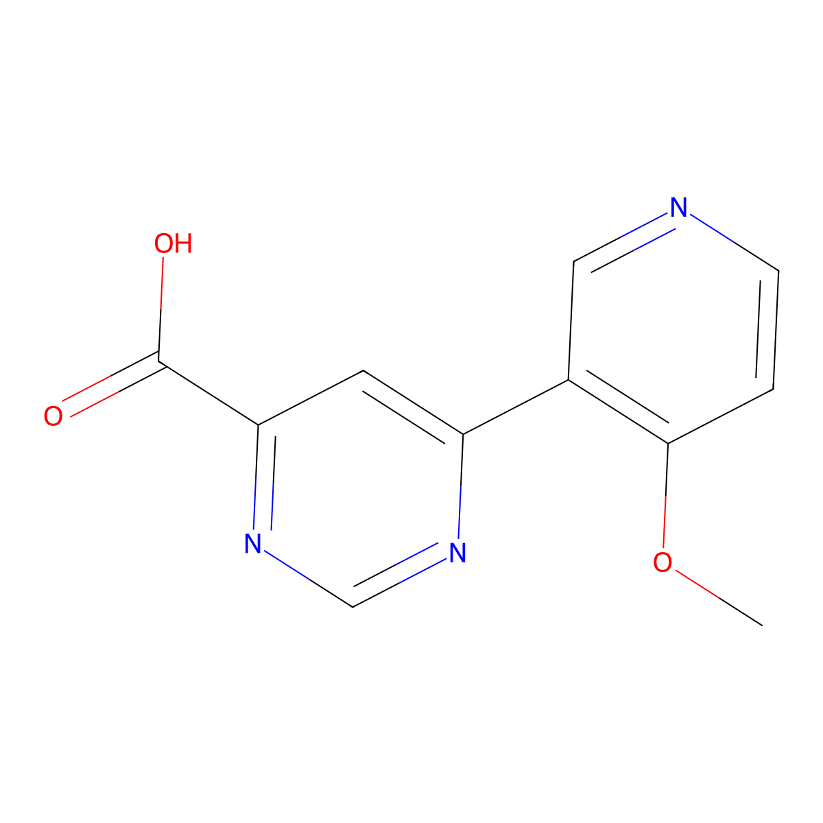 6-(4-Methoxy-3-pyridinyl)-4-pyrimidinecarboxylic acid molecular structure, CAS 1097254-39-1