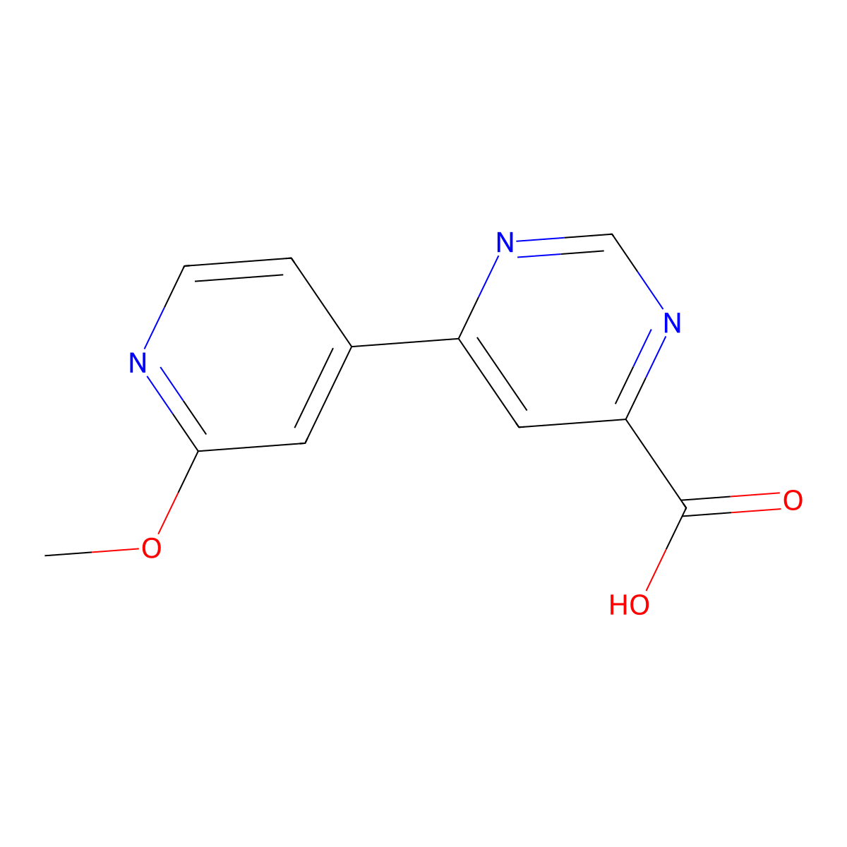6-(2-Methoxy-4-pyridinyl)-4-pyrimidinecarboxylic acid molecular structure, CAS 1097254-45-9