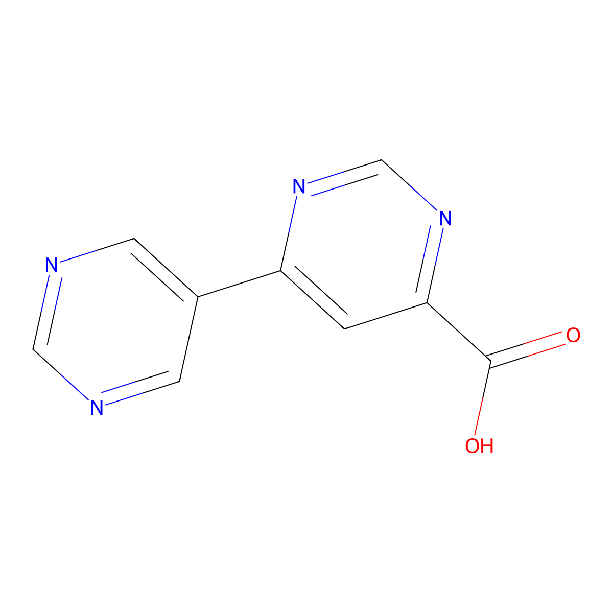 [4,5'-Bipyrimidine]-6-carboxylic acid molecular structure, CAS 1097254-54-0