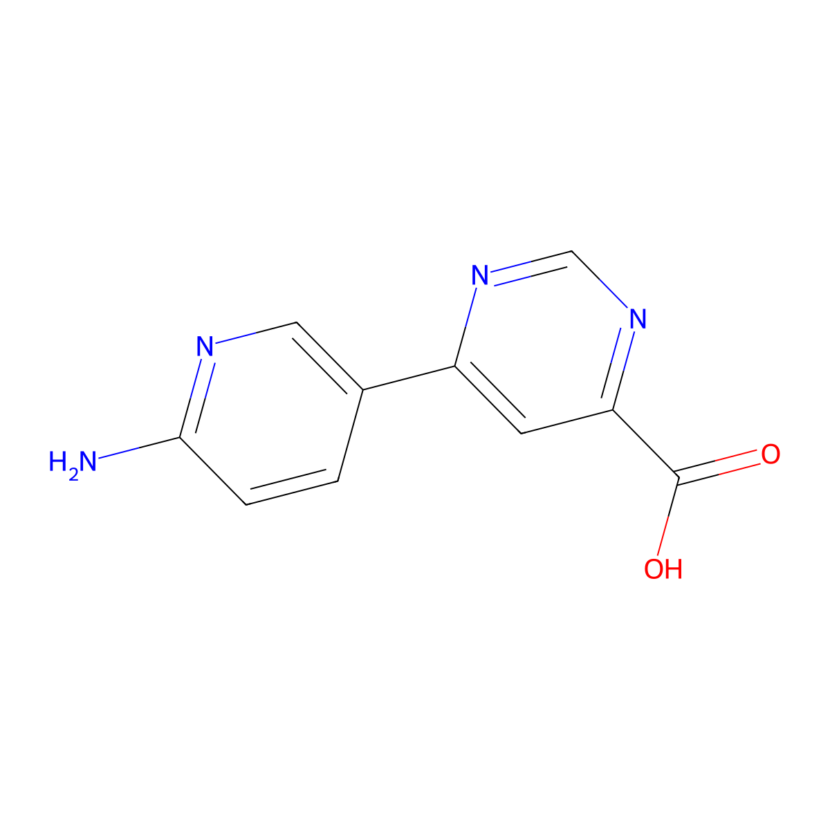 6-(6-Amino-3-pyridinyl)-4-pyrimidinecarboxylic acid molecular structure, CAS 1097254-58-4