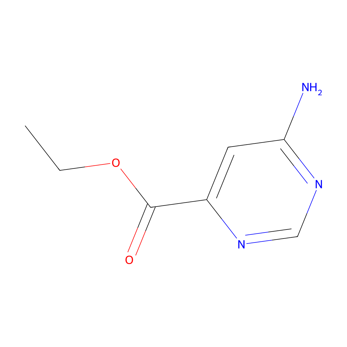 Ethyl 6-aminopyrimidine-4-carboxylate molecular structure, CAS 1097256-49-9