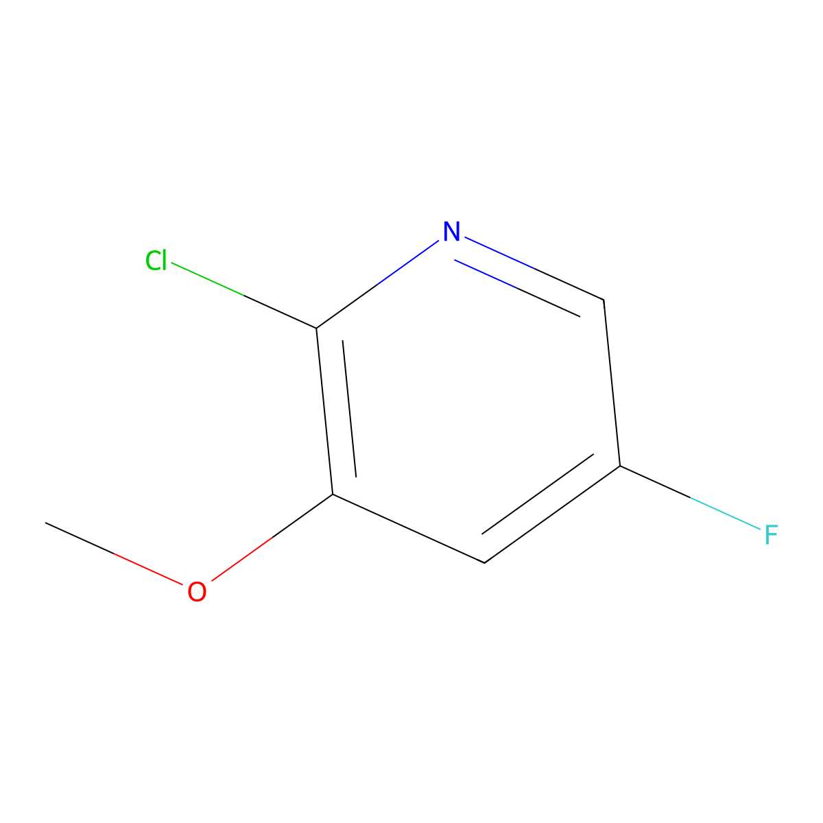 2-Chloro-5-fluoro-3-methoxypyridine molecular structure, CAS 1097264-89-5