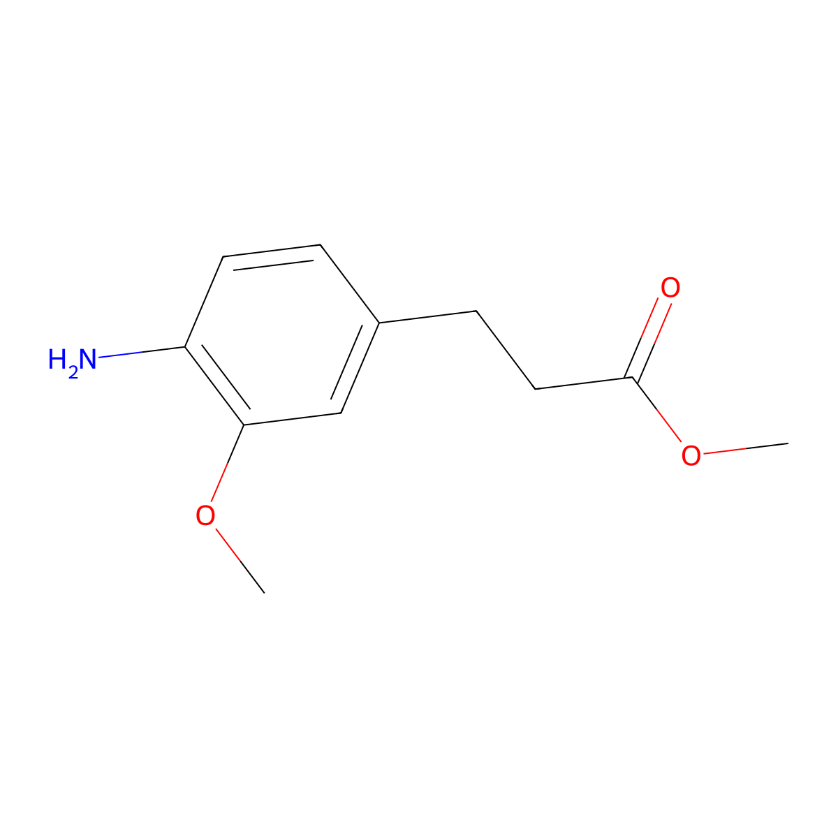 Methyl 3-(4-amino-3-methoxyphenyl)propanoate molecular structure, CAS 1097299-95-0