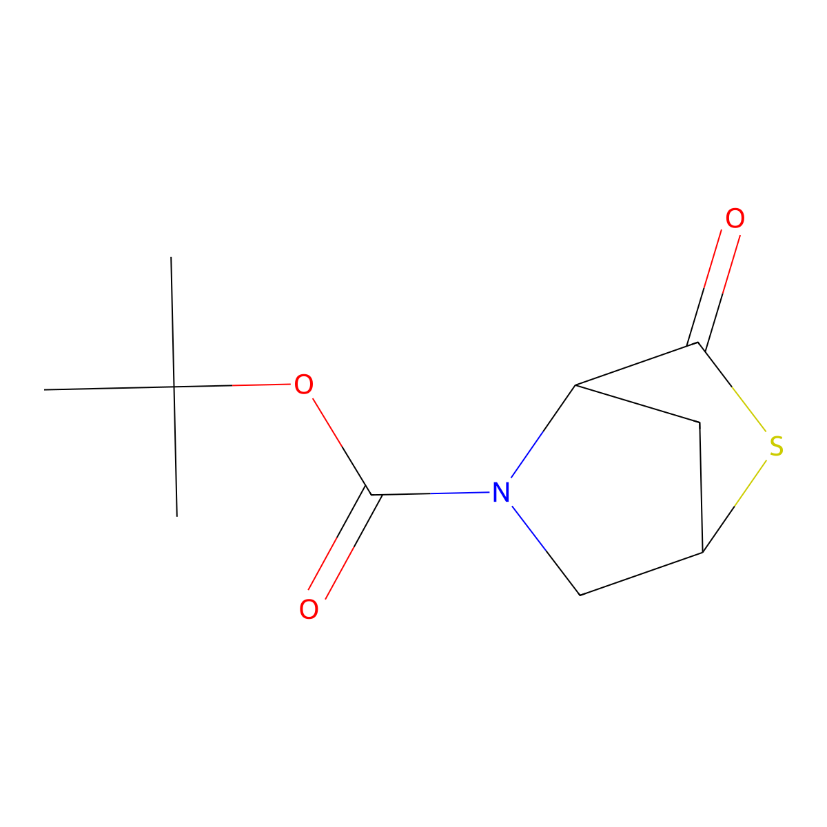 Tert-butyl 3-oxo-2-thia-5-azabicyclo[2.2.1]heptane-5-carboxylate molecular structure, CAS 1097305-07-1