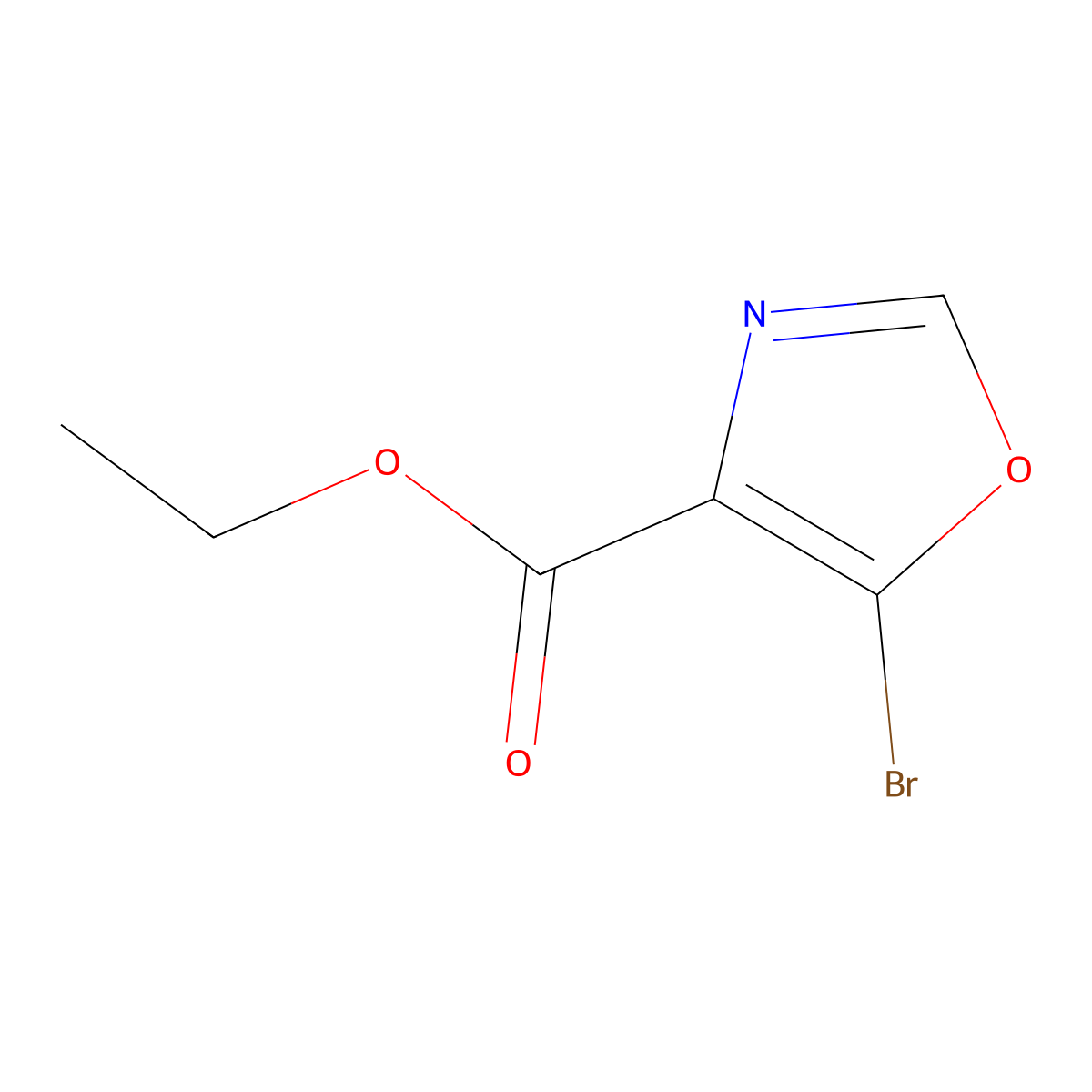 Ethyl 5-bromo-1,3-oxazole-4-carboxylate molecular structure, CAS 1097306-75-6