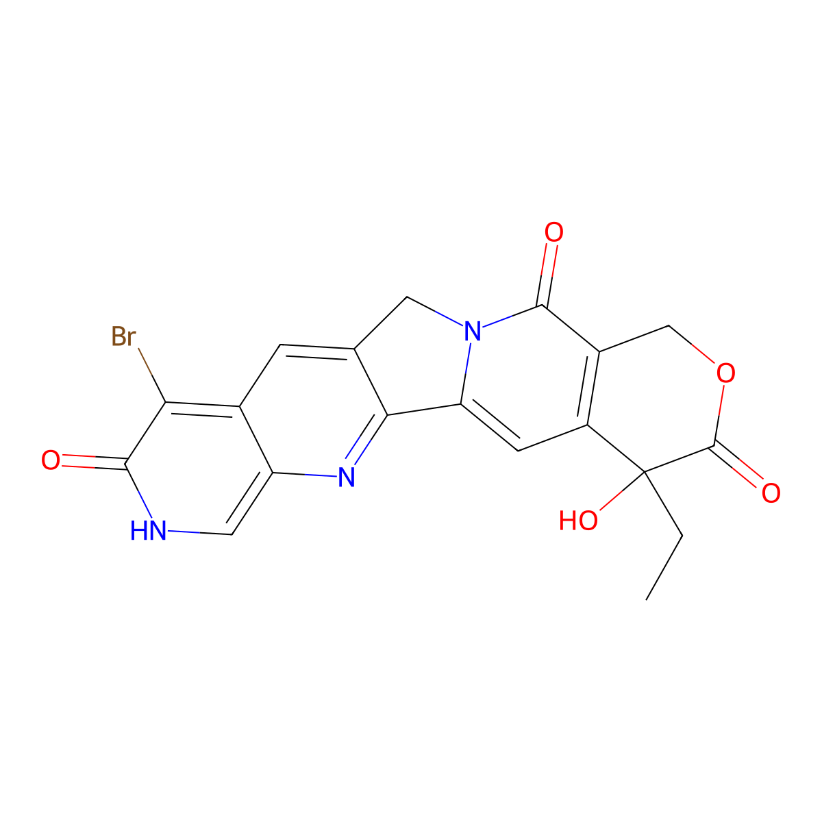 9-Bromo-10-hydroxycamptothecin molecular structure, CAS 1097323-11-9