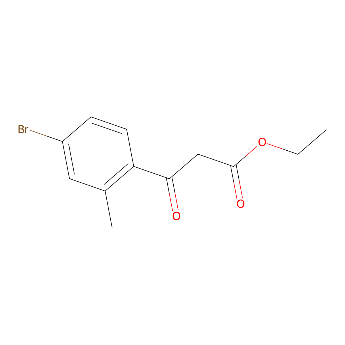 Ethyl 3-(4-bromo-2-methylphenyl)-3-oxopropanoate molecular structure, CAS 1097327-70-2