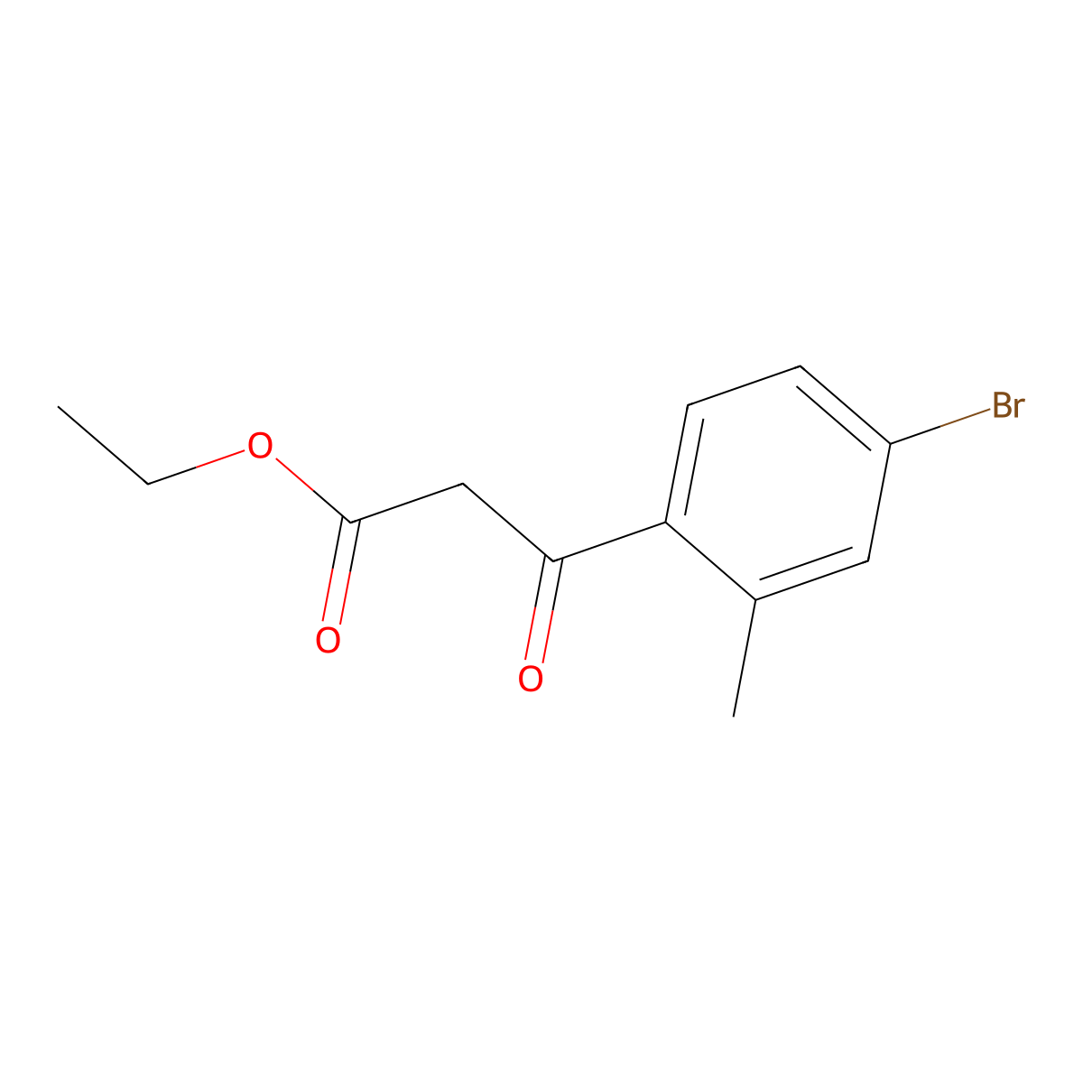 Ethyl 3-(4-bromo-2-methylphenyl)-3-oxopropanoate molecular structure, CAS 1097327-70-2