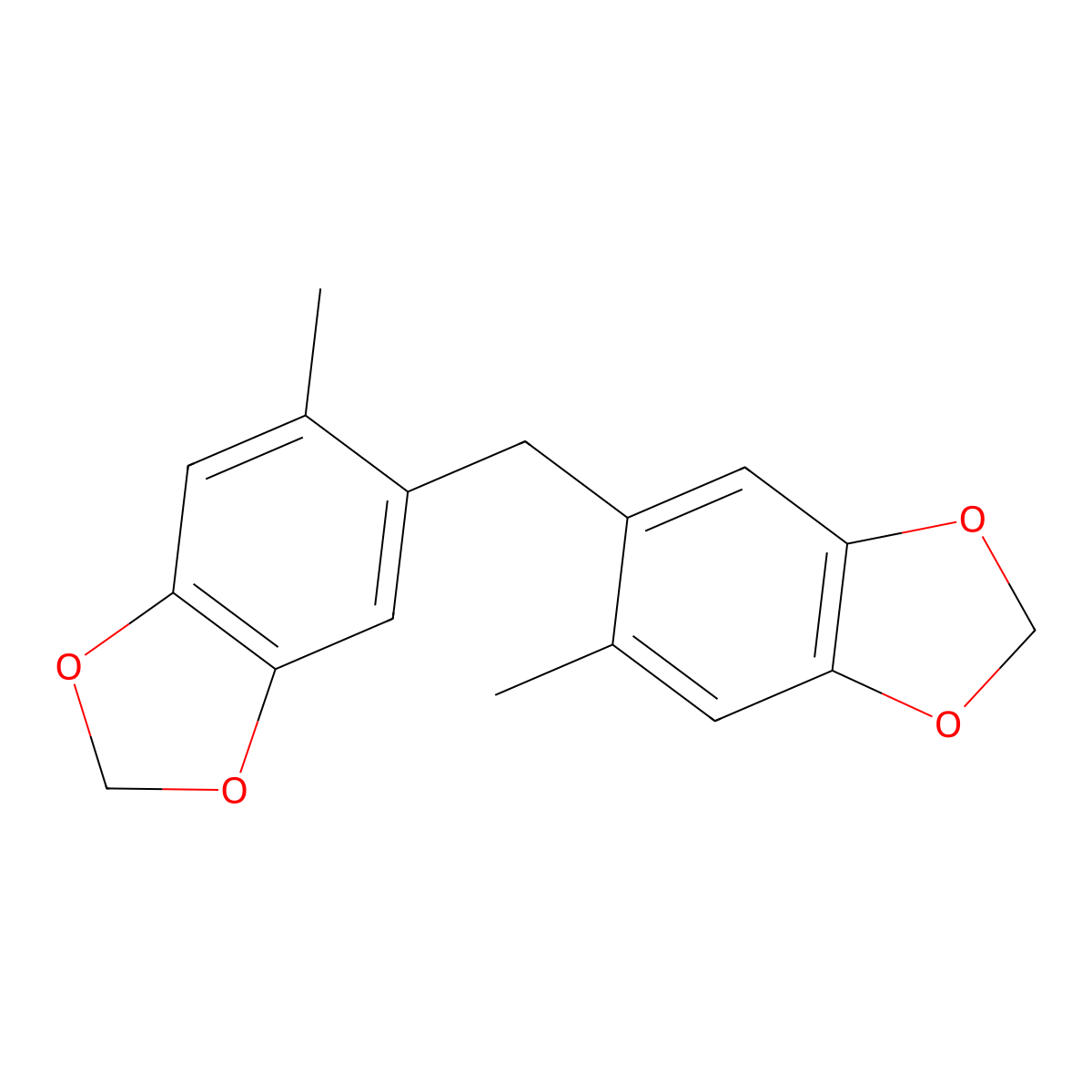 5-Methyl-6-[(6-methyl-1,3-benzodioxol-5-yl)methyl]-1,3-benzodioxole molecular structure, CAS 109733-91-7