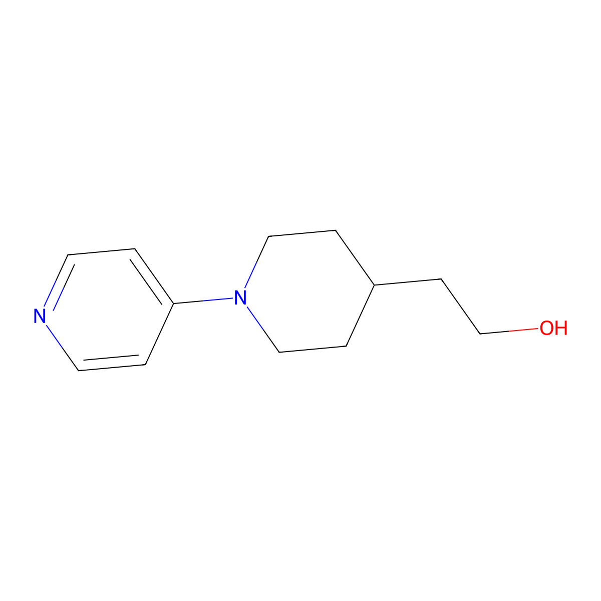 1-(4-pyridinyl)-4-Piperidineethanol molecular structure, CAS 109736-43-8
