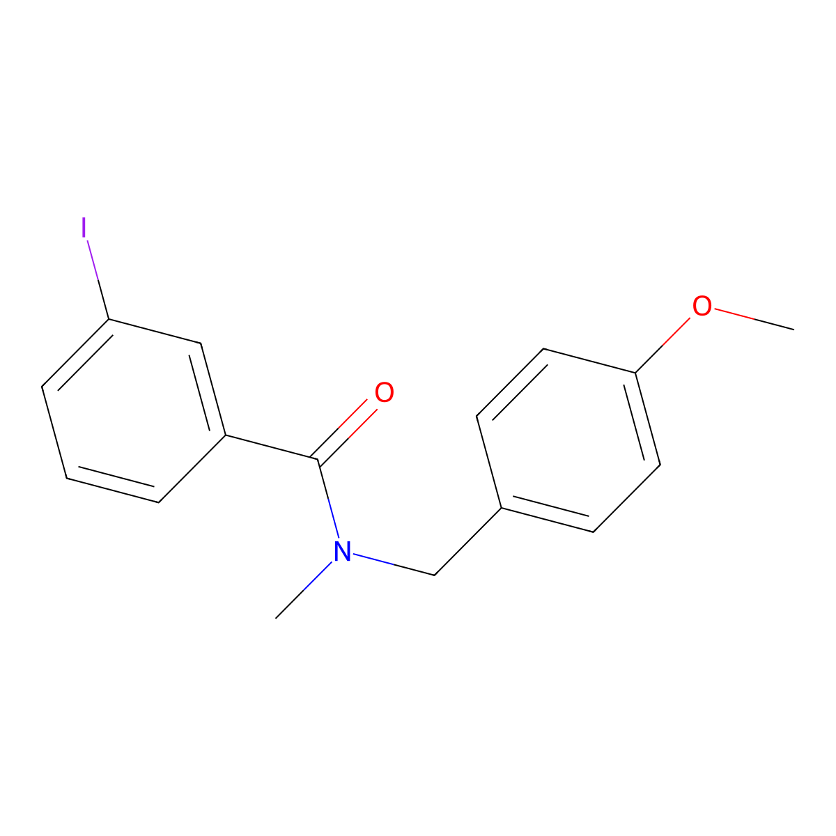 3-iodo-N-[(4-methoxyphenyl)methyl]-N-methylbenzamide molecular structure, CAS 1097404-56-2