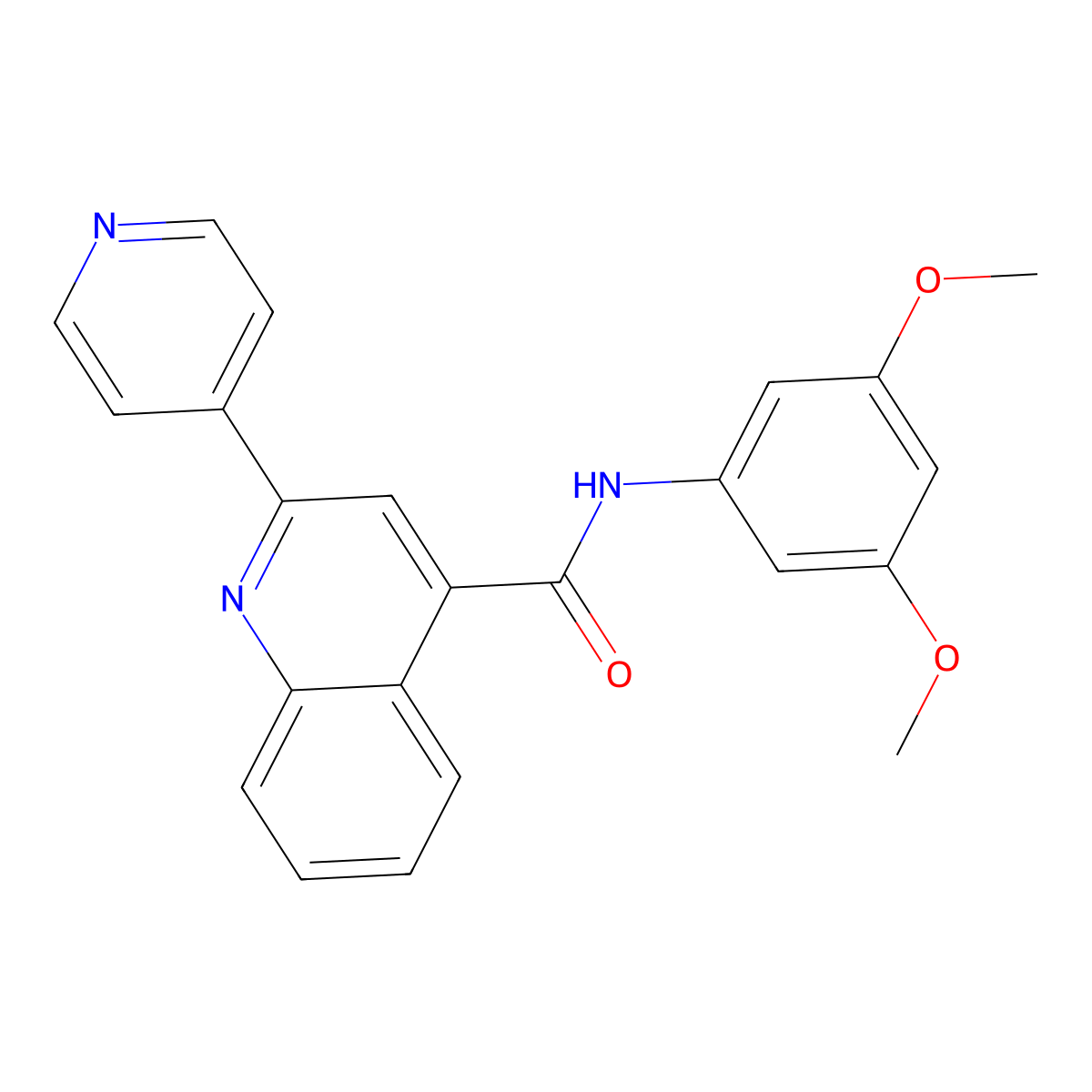 N-(3,5-dimethoxyphenyl)-2-(pyridin-4-yl)quinoline-4-carboxamide molecular structure, CAS 1097419-40-3