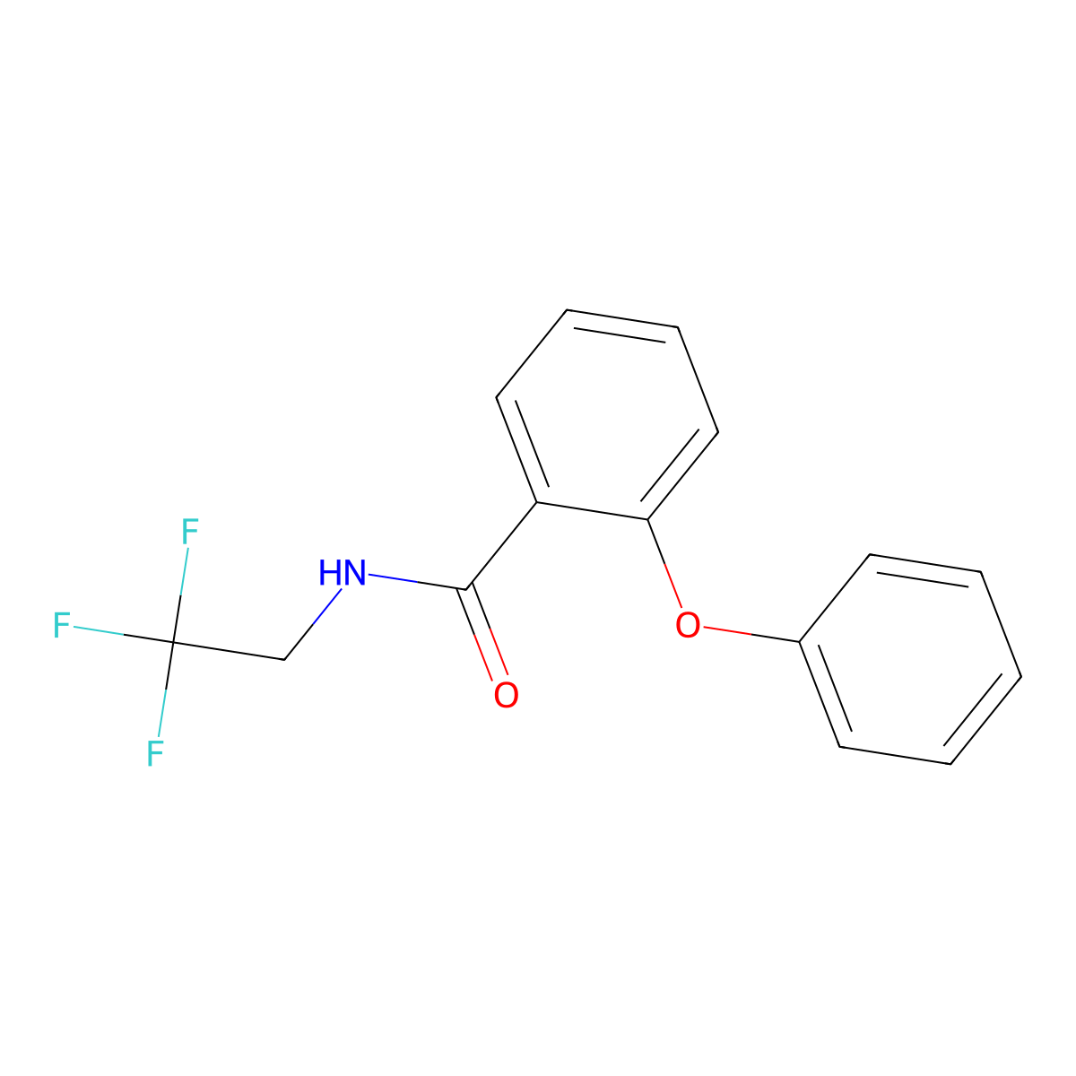 2-phenoxy-N-(2,2,2-trifluoroethyl)benzamide molecular structure, CAS 1097420-32-0