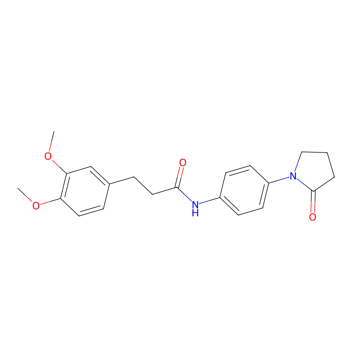 3-(3,4-dimethoxyphenyl)-N-[4-(2-oxopyrrolidin-1-yl)phenyl]propanamide molecular structure, CAS 1097447-91-0