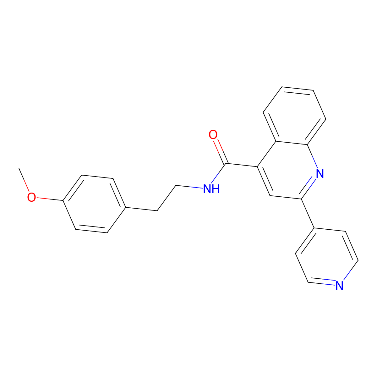 N-(4-methoxyphenethyl)-2-(4-pyridyl)-4-quinolinecarboxamide molecular structure, CAS 1097507-18-0