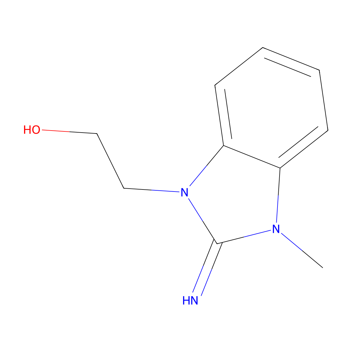 2-(2-imino-3-methyl-2,3-dihydro-1H-benzimidazol-1-yl)ethanol molecular structure, CAS 109753-47-1