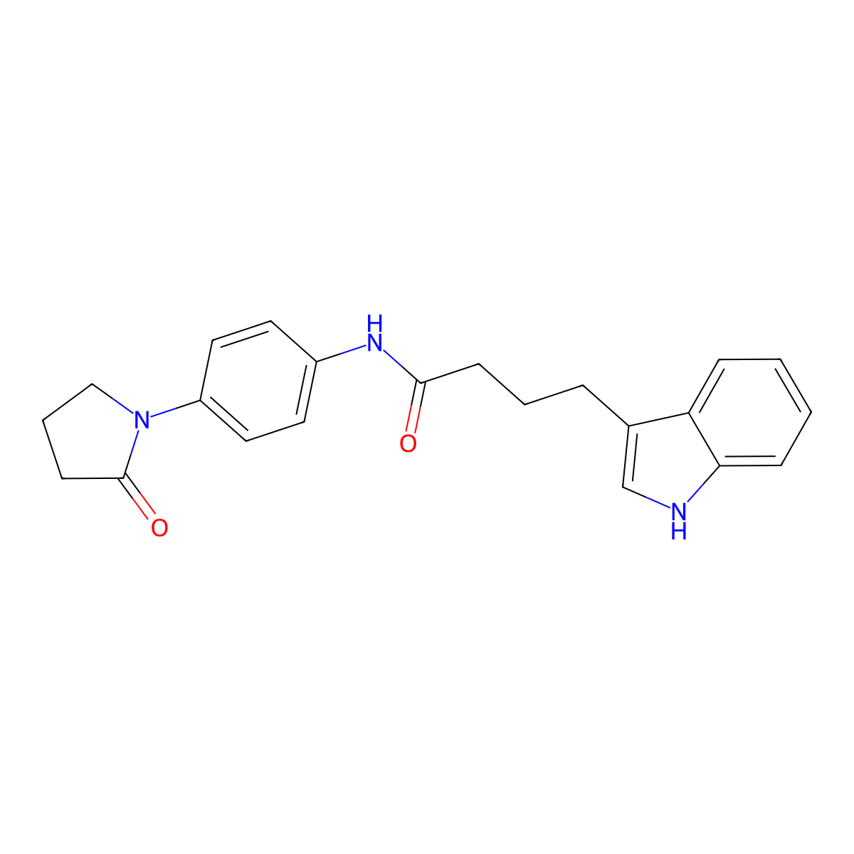 4-(1H-indol-3-yl)-N-[4-(2-oxopyrrolidin-1-yl)phenyl]butanamide molecular structure, CAS 1097533-45-3