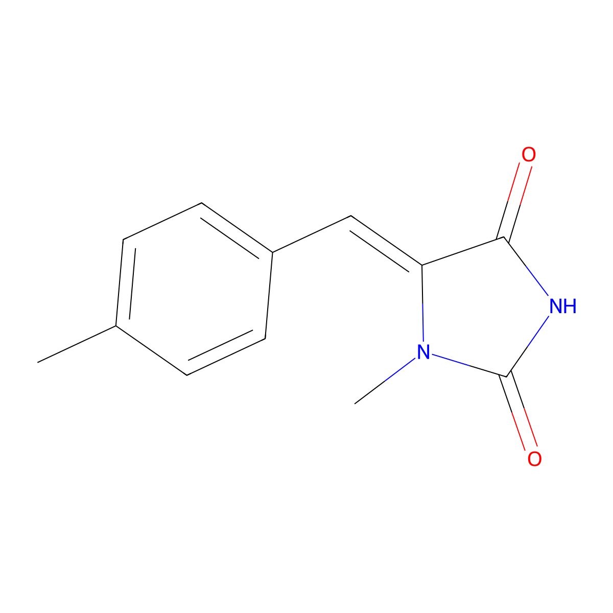 1-Methyl-5-[(4-methylphenyl)methylidene]imidazolidine-2,4-dione molecular structure, CAS 109754-15-6
