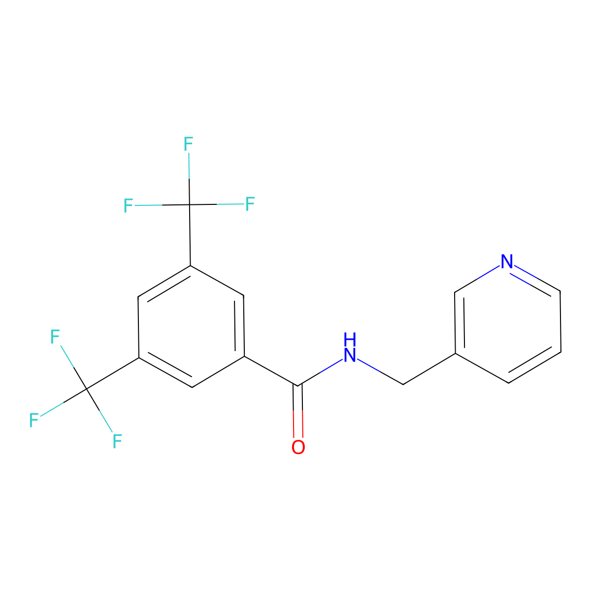 N-[(pyridin-3-yl)methyl]-3,5-bis(trifluoromethyl)benzamide molecular structure, CAS 1097565-33-7