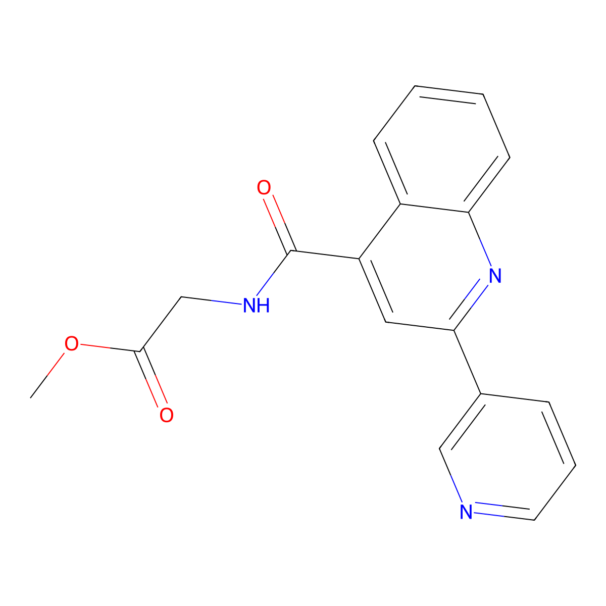 Methyl 2-({[2-(3-pyridyl)-4-quinolyl]carbonyl}amino)acetate molecular structure, CAS 1097590-48-1