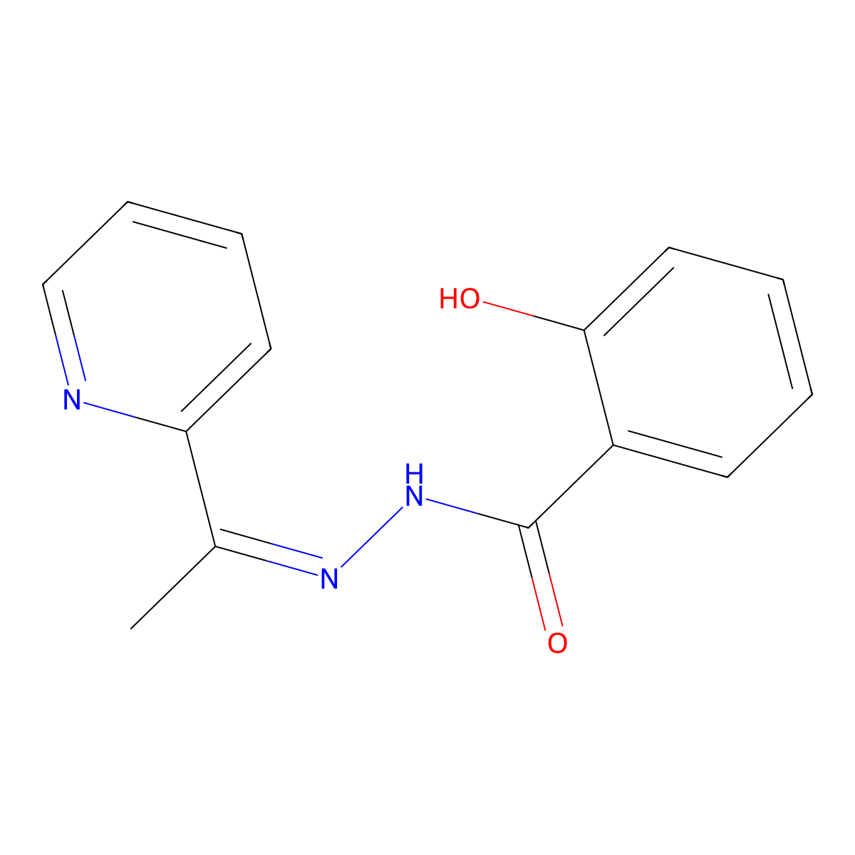 2-Hydroxy-n'-(1-(pyridin-2-yl)ethylidene)benzohydrazide molecular structure, CAS 109760-71-6