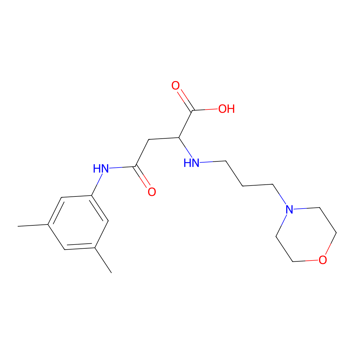 4-((3,5-Dimethylphenyl)amino)-2-((3-morpholinopropyl)amino)-4-oxobutanoic acid molecular structure, CAS 1097616-30-2