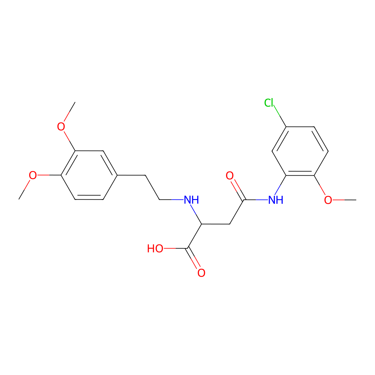 4-((5-Chloro-2-methoxyphenyl)amino)-2-((3,4-dimethoxyphenethyl)amino)-4-oxobutanoic acid molecular structure, CAS 1097616-36-8