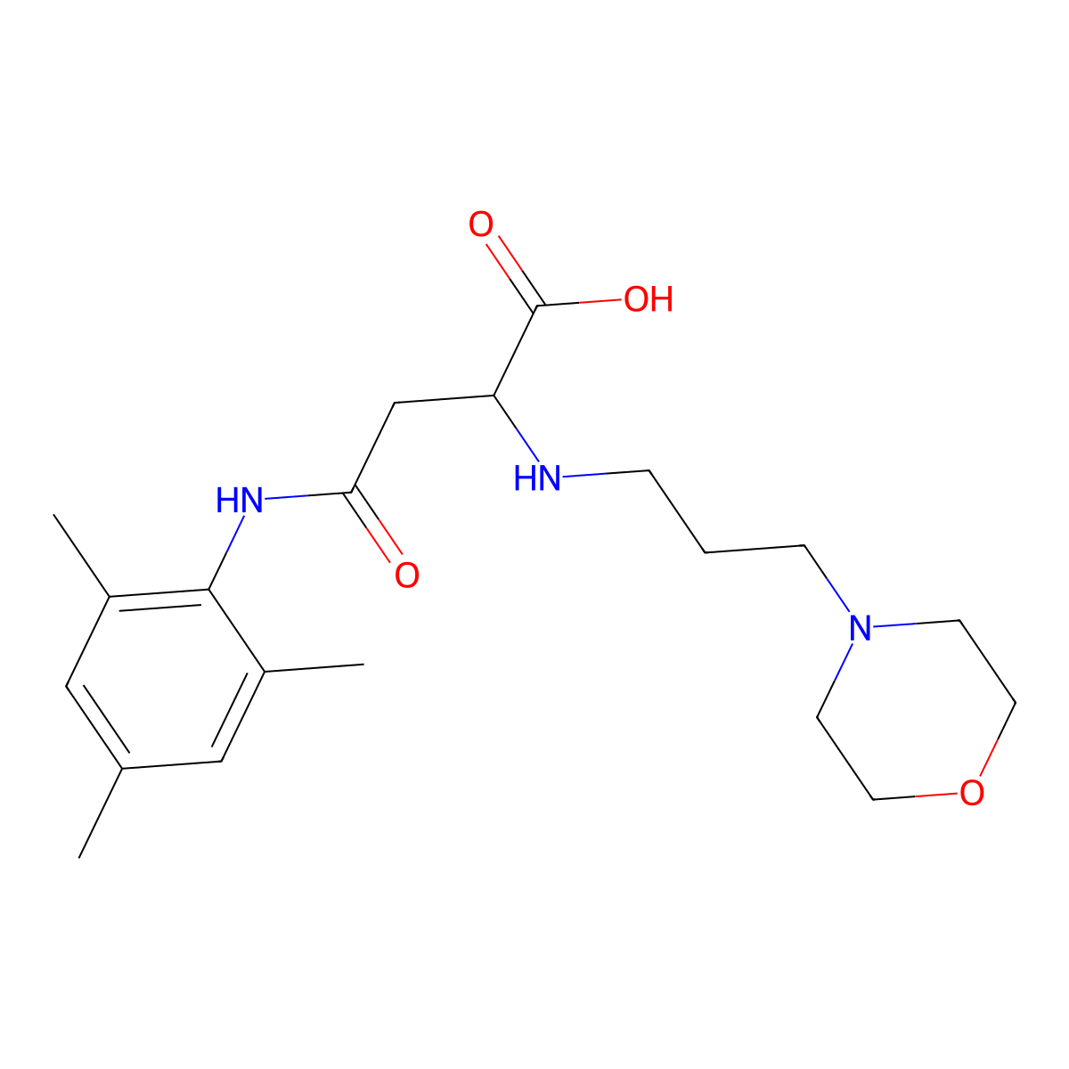 2-{[3-(Morpholin-4-YL)propyl]amino}-3-[(2,4,6-trimethylphenyl)carbamoyl]propanoic acid molecular structure, CAS 1097616-38-0