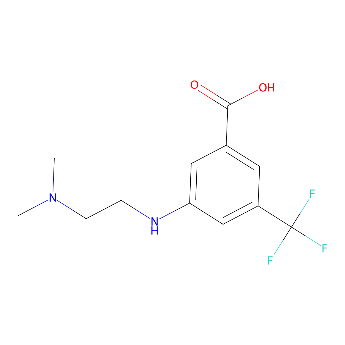 3-[[2-(Dimethylamino)ethyl]amino]-5-(trifluoromethyl)benzoic acid molecular structure, CAS 1097618-64-8