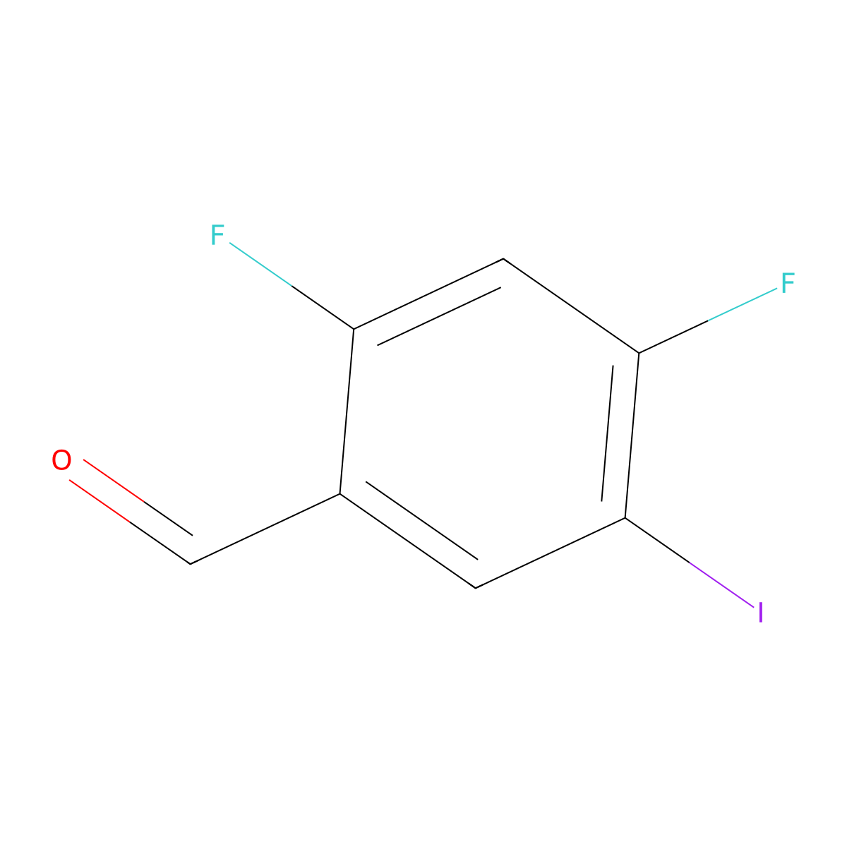 2,4-Difluoro-5-iodobenzaldehyde molecular structure, CAS 1097626-30-6