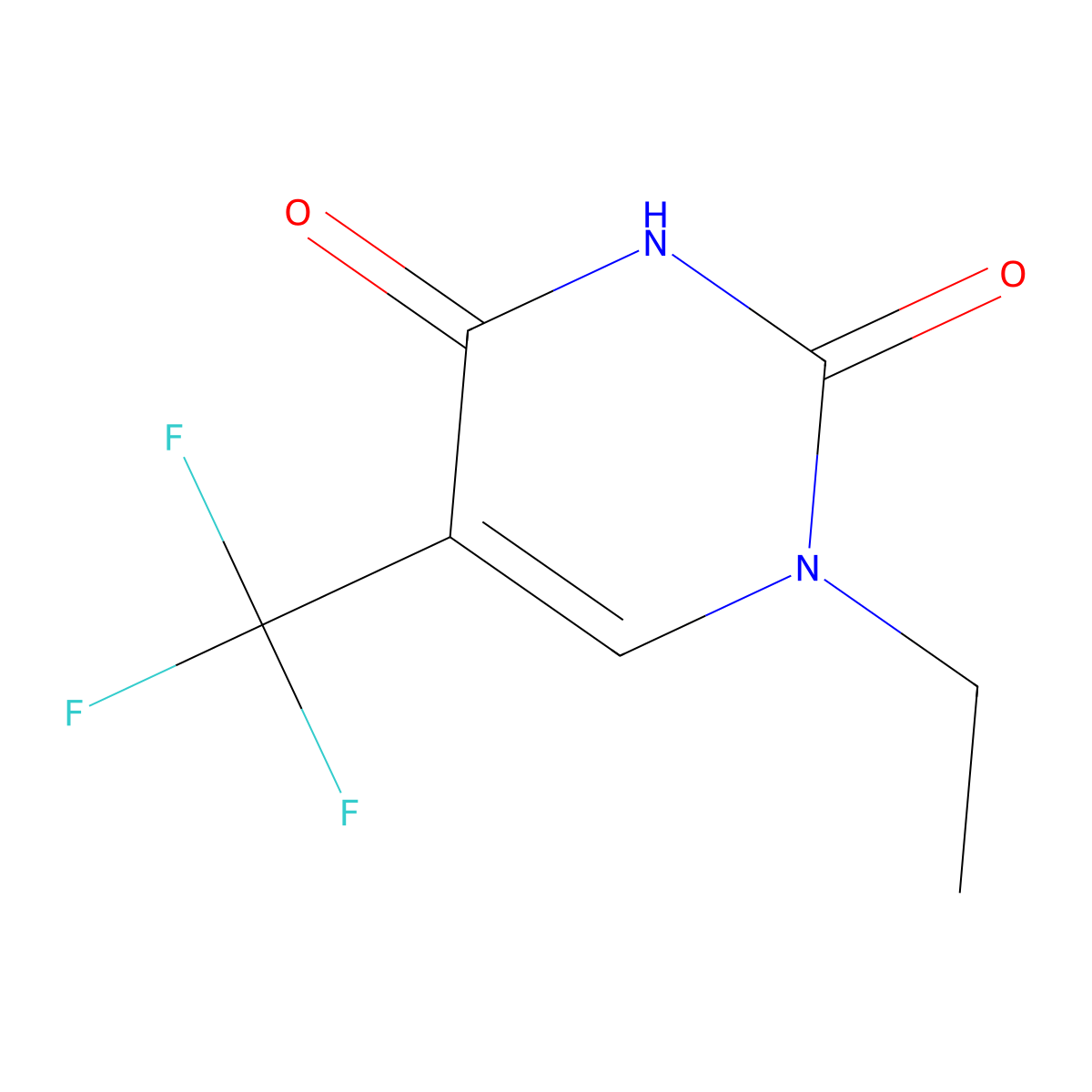 1-Ethyl-5-trifluoromethyl uracil molecular structure, CAS 1097629-10-1