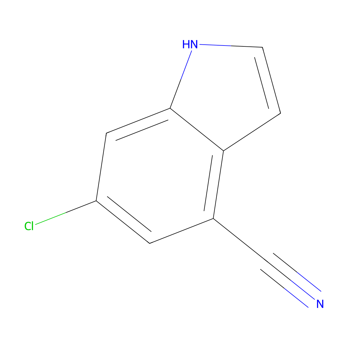 6-chloro-1H-indole-4-carbonitrile molecular structure, CAS 1097629-20-3
