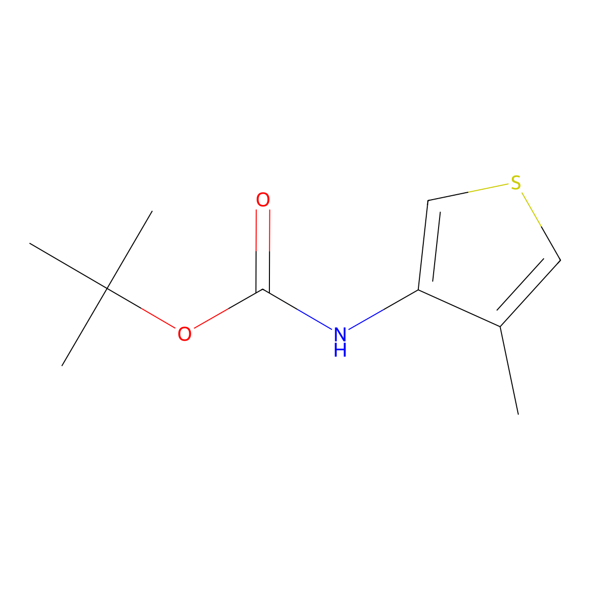 tert-butyl N-(4-methylthiophen-3-yl)carbamate molecular structure, CAS 1097629-78-1