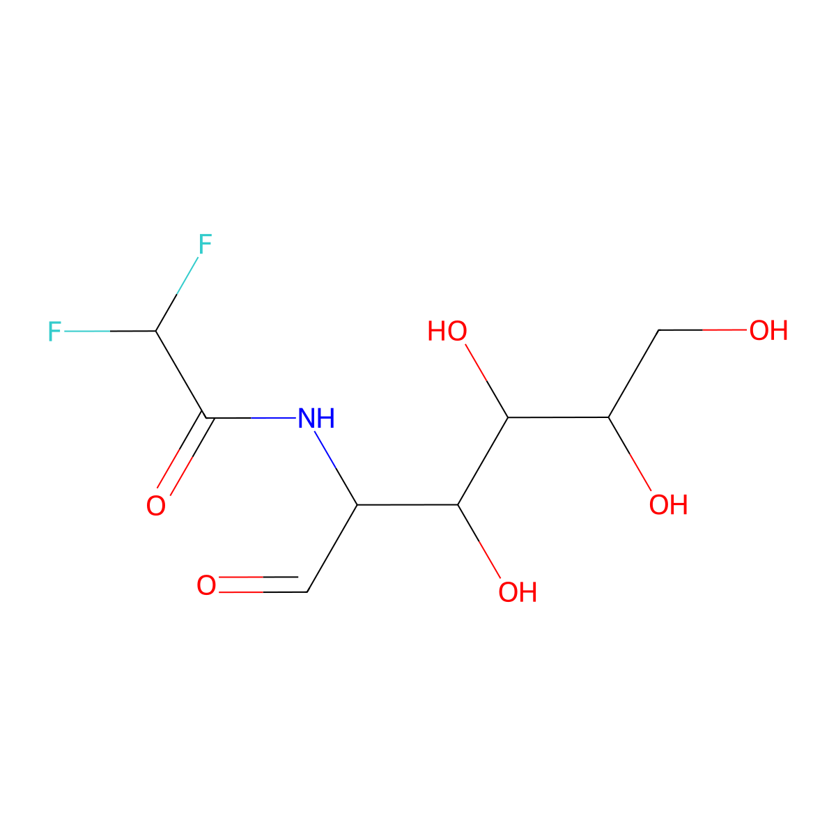 N-Difluoroacetyl-D-glucosamine molecular structure, CAS 1097632-14-8