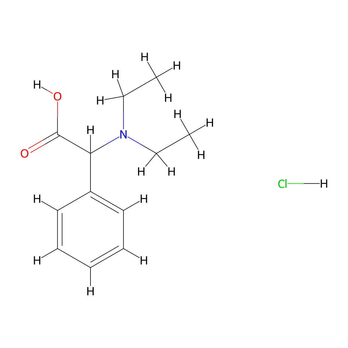 Diethylamino-phenyl-acetic acid hydrochloride molecular structure, CAS 1097635-16-9