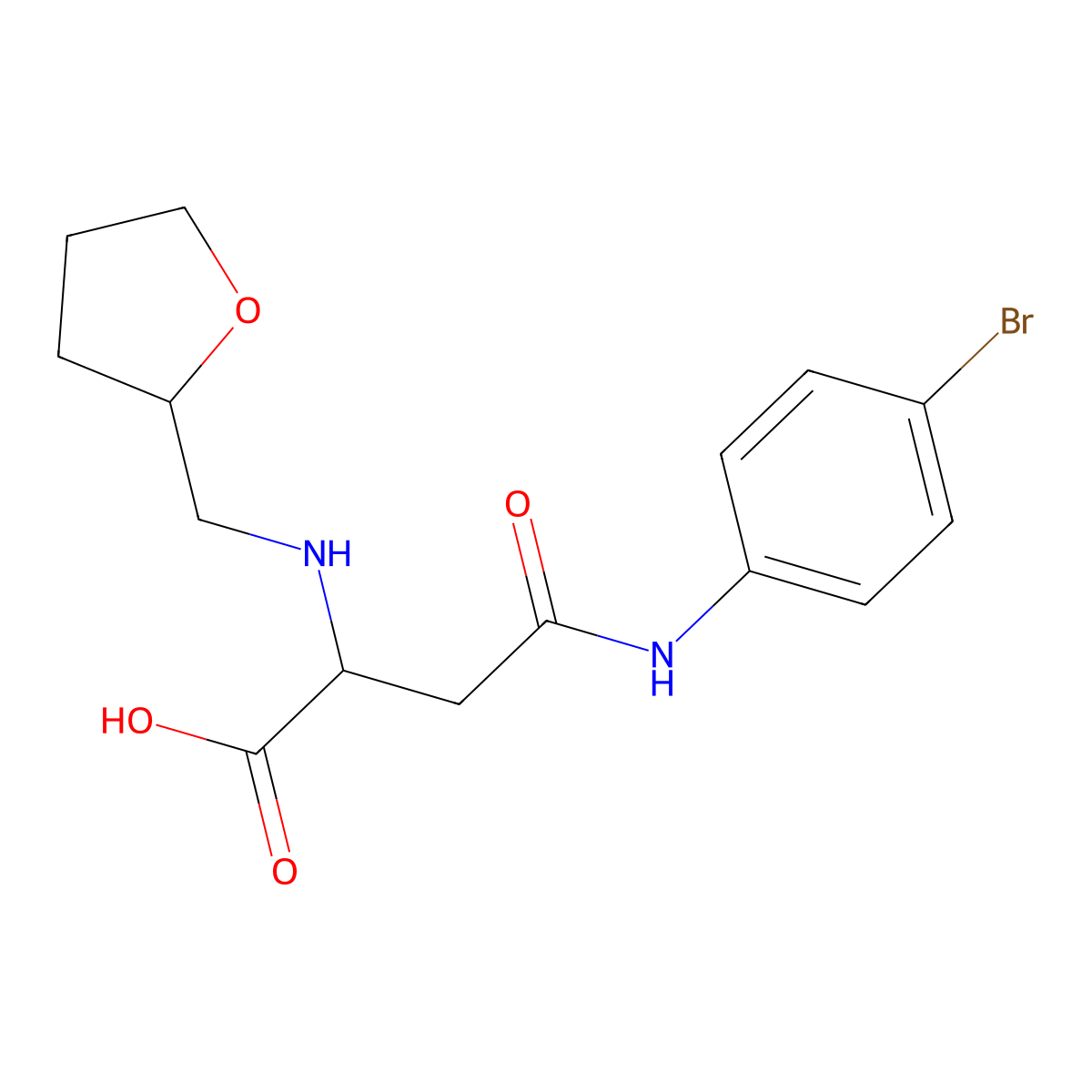 4-((4-Bromophenyl)amino)-4-oxo-2-(((tetrahydrofuran-2-yl)methyl)amino)butanoic acid molecular structure, CAS 1097637-55-2