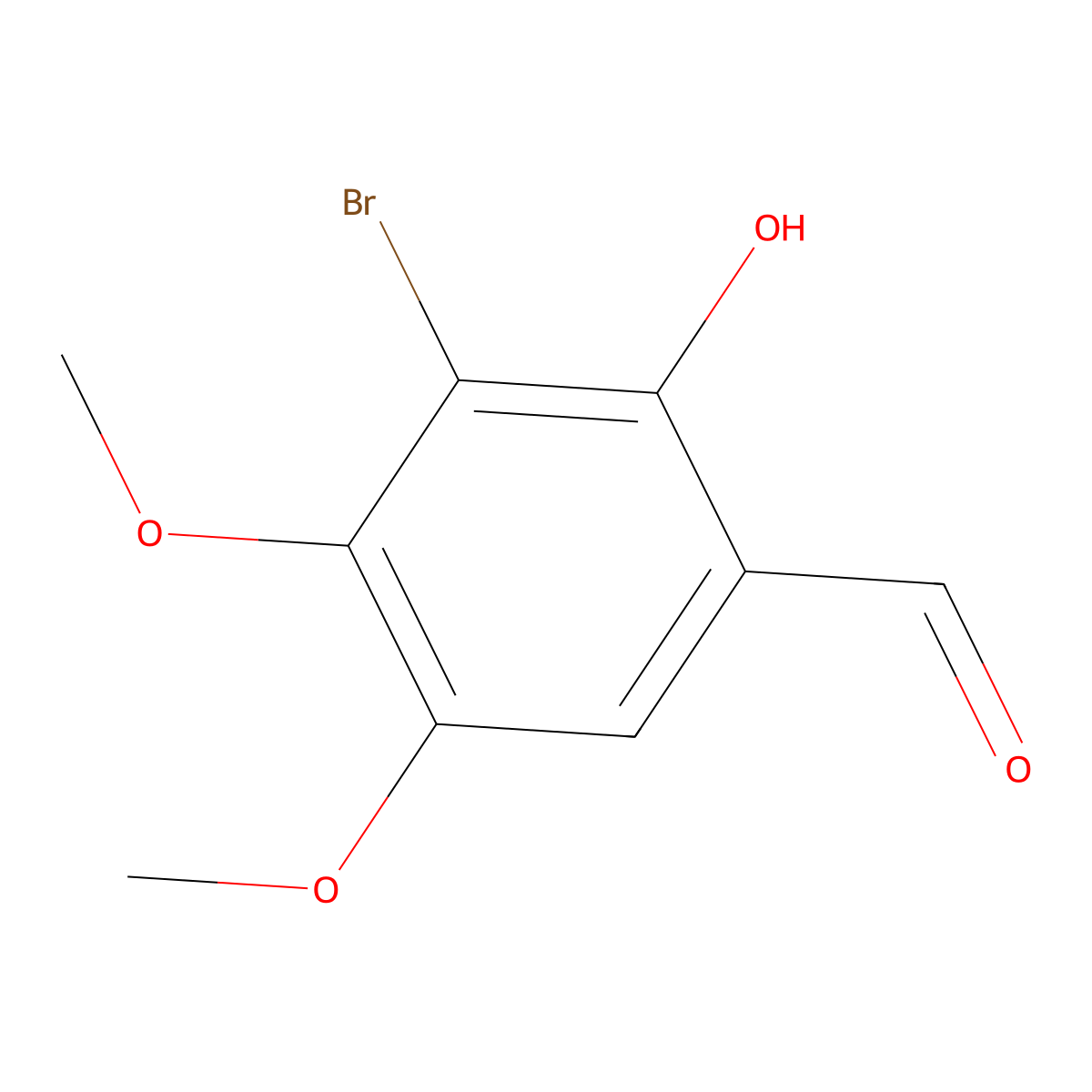 3-Bromo-2-hydroxy-4,5-dimethoxybenzaldehyde molecular structure, CAS 109765-52-8
