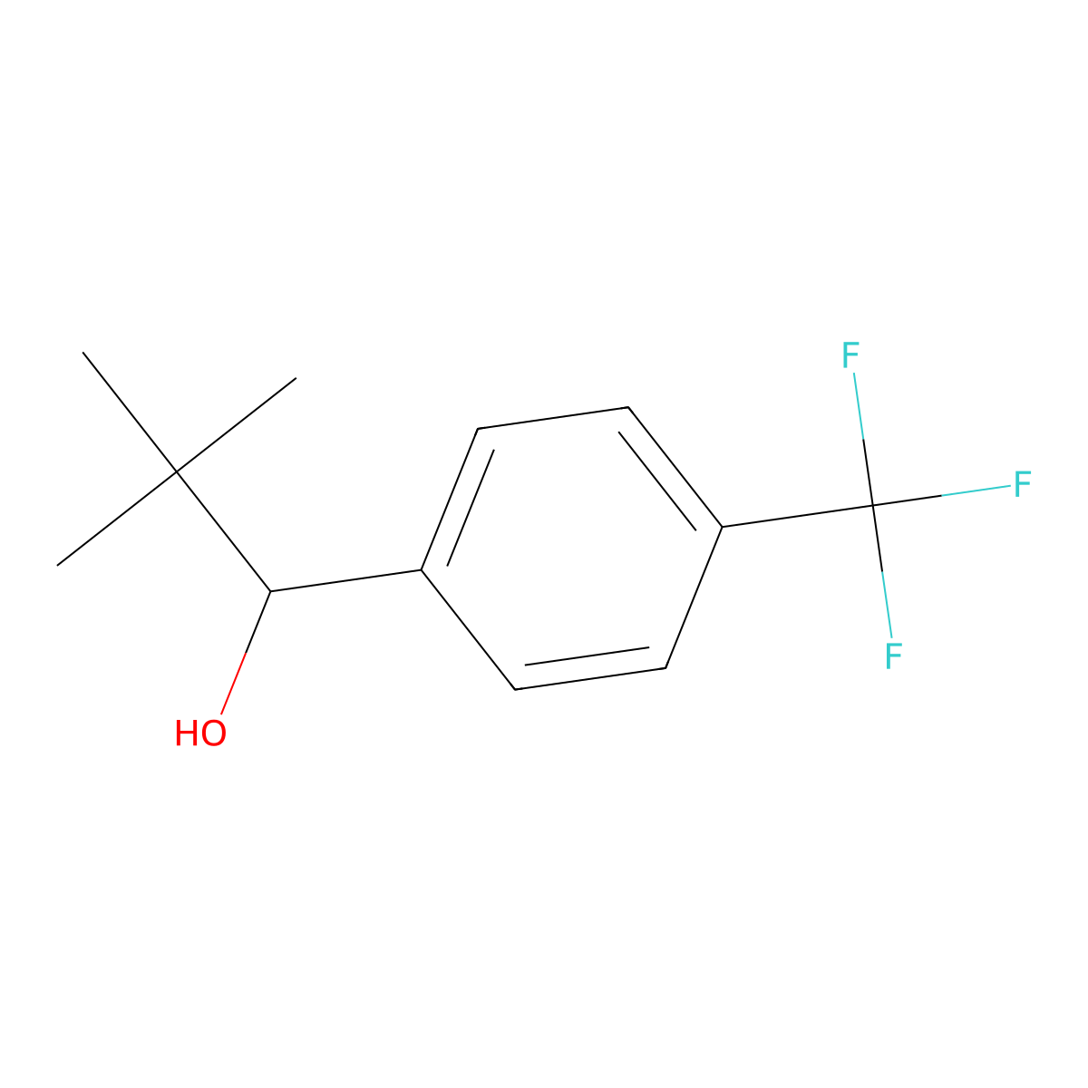 2,2-Dimethyl-1-[4-(trifluoromethyl)phenyl]propan-1-ol molecular structure, CAS 109769-57-5