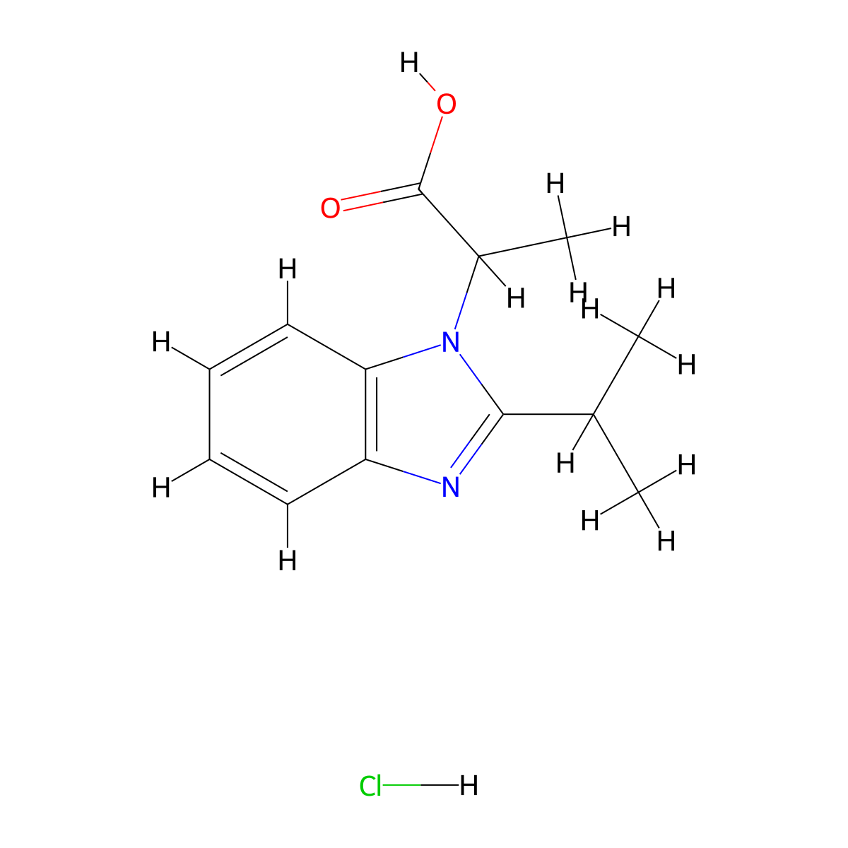 2-(2-Isopropyl-benzoimidazol-1-YL)-propionic acid hydrochloride molecular structure, CAS 1097721-71-5