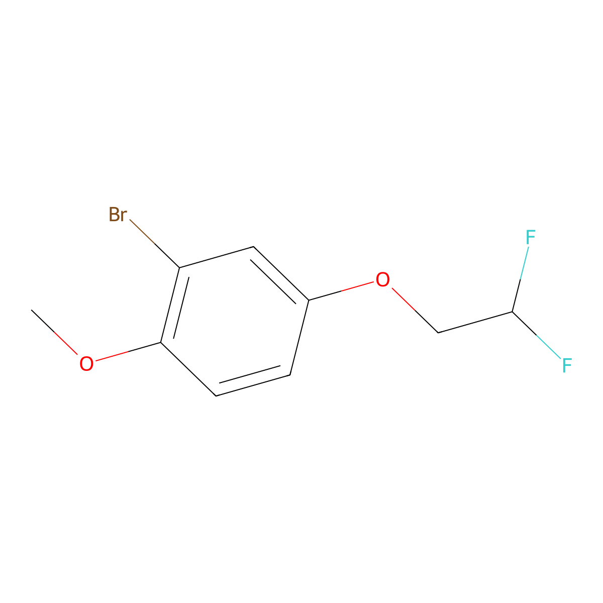 2-Bromo-4-(2,2-difluoroethoxy)-1-methoxybenzene molecular structure, CAS 1097730-47-6